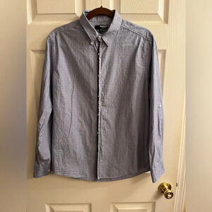 MURANO~LIQUID LUXURY~BLUE FITTED SHIRT~LG